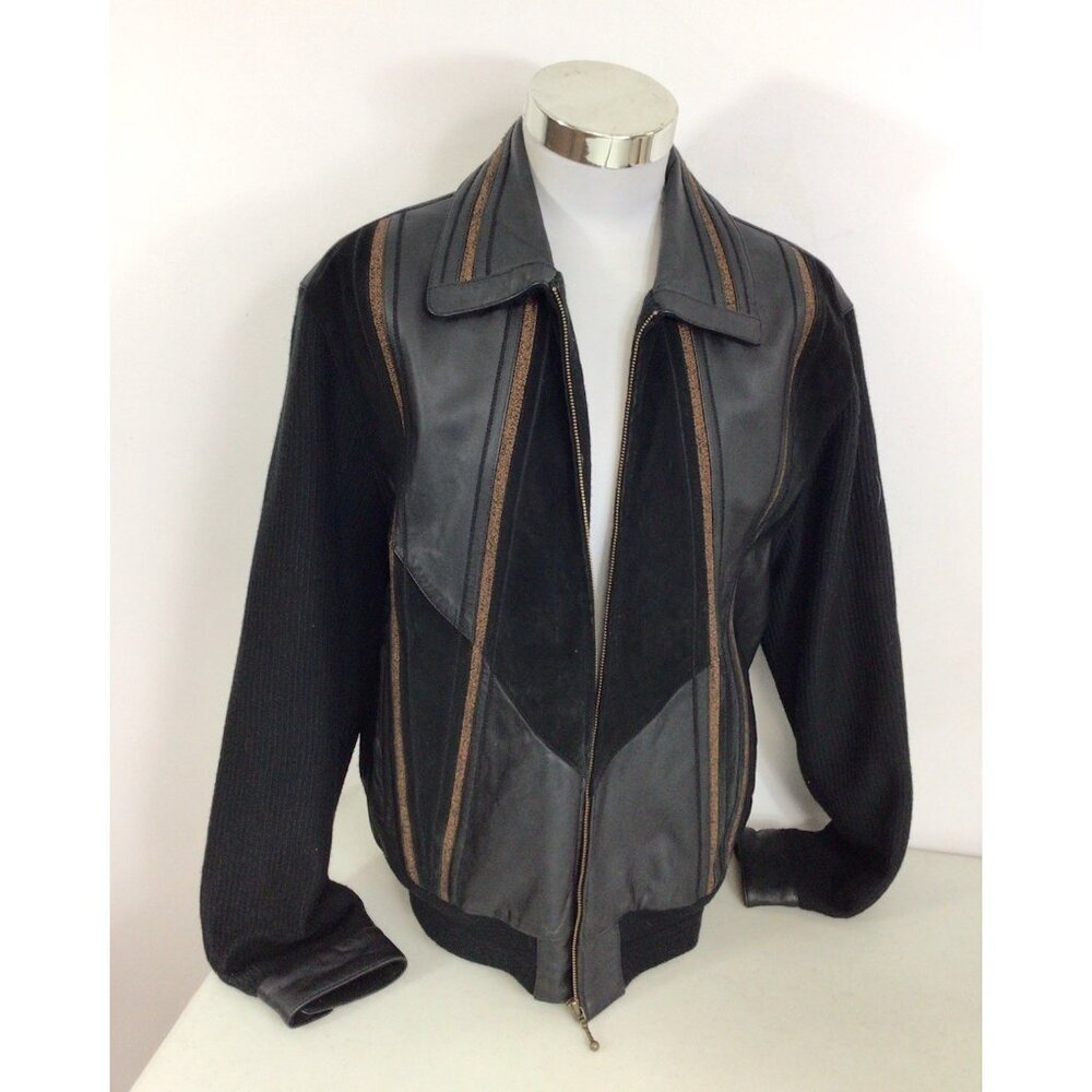 Leo Chevalier Retro Leather Jacket Coat Mens Medium